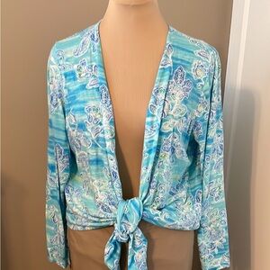 Belle by Kim Gravel lightweight tie front shrug size M